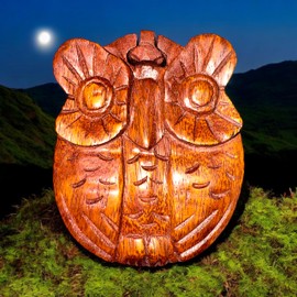 Jewelry Box Hand-Carved Suar Wood Owl puzzle Box, Decorative Trinket Storage