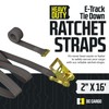 DC Cargo - E Track Ratchet Straps Cargo Tie-Downs, 2"