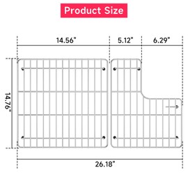 DPZM 26.18'' x 14.76'' K-6449-ST Stainless Steel Bottom Basin Rack, Sink Protector for Kohler Sink Racks Whitehaven 5827 and K-5826, Includes Left and Right Racks