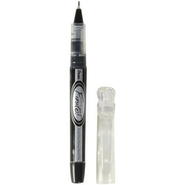PENTEL Finito Porous Point Pen, .4mm, Black/Silver Barrel, Black Ink, Single Pen (SD98A)