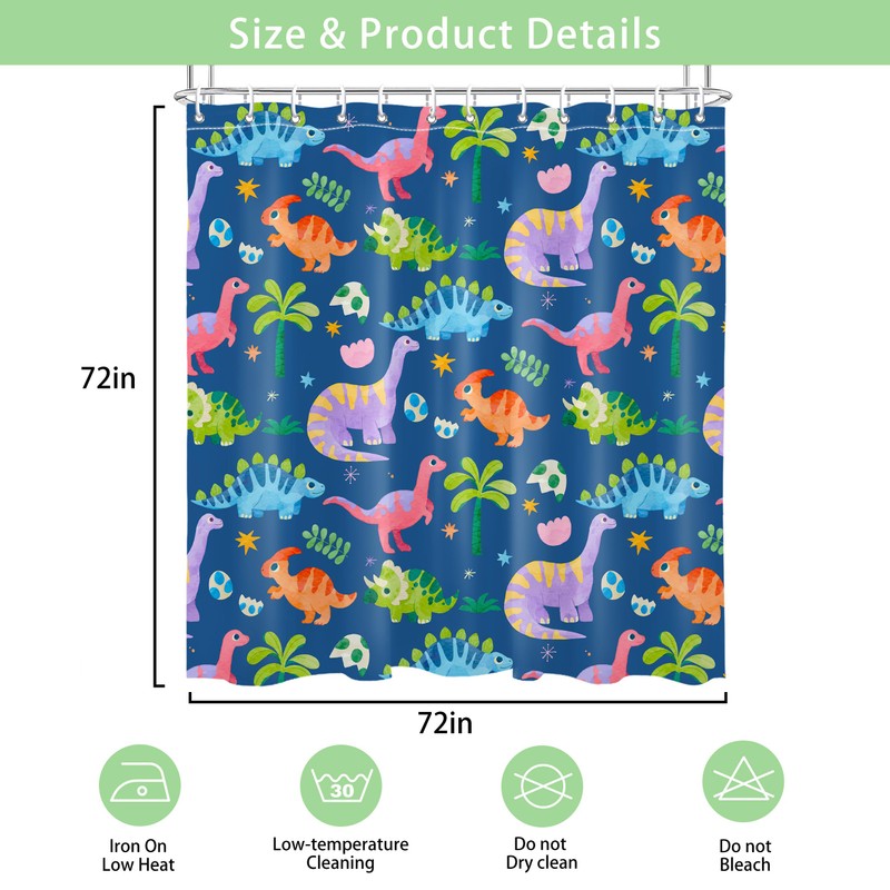 AS ART SENSEAS Dinosaur Shower Curtain Kids Bathroom Shower Curtain