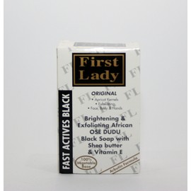 First Lady Skin Brightening & Exfoliating African OSE DUDU OSUN Black Soap 200g - with Shea Butter & Vitamin E