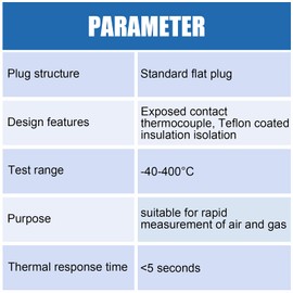 2 Meter K-Type Temperature Sensor Mini-Connector Probe Sensor Temperature Sensors Measure Range -40 to 400 Degrees Celsius (-104 to 752 Degrees Fahrenheit) for Thermocouple Sensor (20 Pieces)
