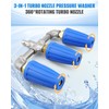 ULXIOM Triple Turbo Nozzle Pressure Washer, 360°Rotating Nozzles for Power