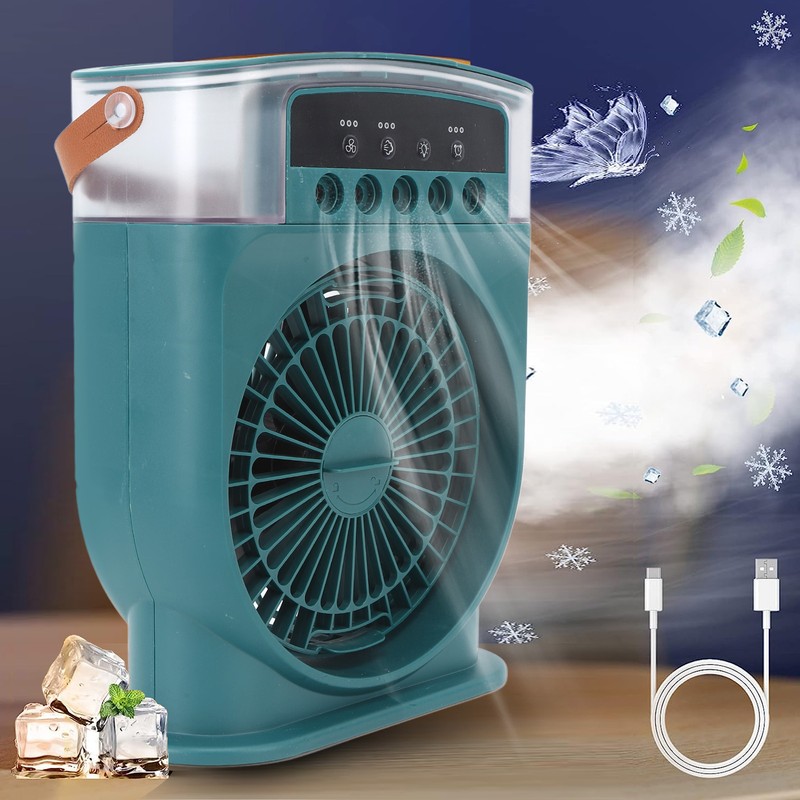 Portable Humidifier Fan with Timer Alarm Function Adjustable 600ml USB
