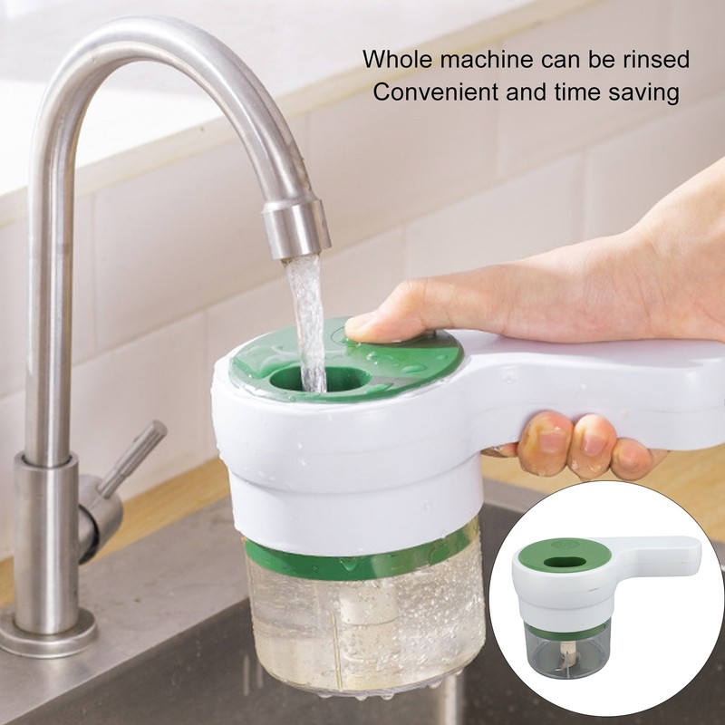 4 in 1 Electric Garlic Chopper Cordless Rechargeable Handheld Kitchen