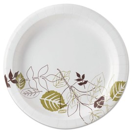 Dixie UX9PATH Pathways Soak-Proof Shield Mediumweight Paper Plates, 8 1/2", Grn/burg, 1000/ct
