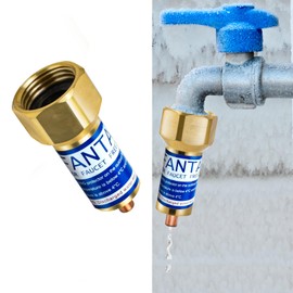 1PCS Brass Outdoor Faucet Freeze Protector, Heavy Duty Garden Faucet Freeze Prevention Valve Winter Frost Proof Faucets Protection Cover for Lawn Yard Farm Spigot with Tape for 3/4 Inch Thread
