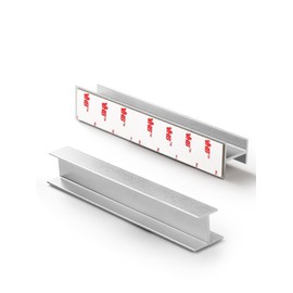 JIASENBAO 5 Pack Self- Adhesive Silver Cabinet Pulls 5-1/2" Length (fit 5") Finger Pulls Cabinet Handles Kitchen Drawer Dresser Cupboard Bathroom Vanity Cabinet Hardware