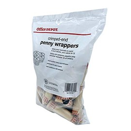 Office Depot Preformed Tubular Coin Wrappers, Penny, Pack of 48, 2160611A07
