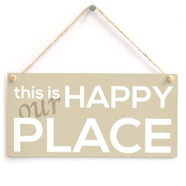 This is Our Happy Place - Handmade Shabby Chic Wood Sign/Plaque