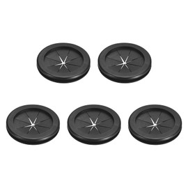 QUARKZMAN Pack of 5 Rubber Rings 2 Inch (52 mm) ID 2-3/8 Inch (60 mm) Drill Hole Double-Sided Firewall Hole Plugs Round Electrical Wiring Seal, Black