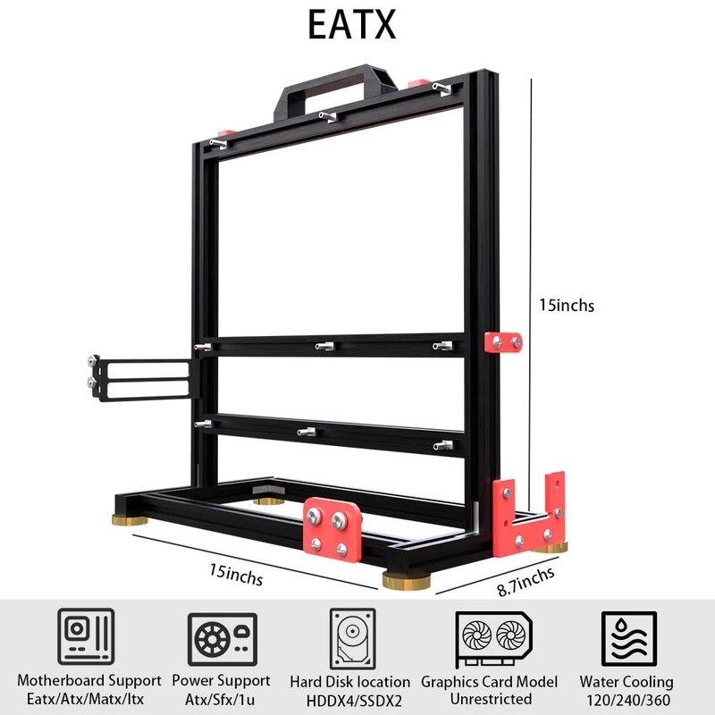 DALAIBUKESI DIY Aluminium Pc Open Case Computer Chassis Test Bench