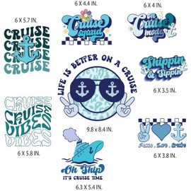 Cruise Ship Door Decorations 8 Pieces Bundle Cruise Mode Squad, Funny & Fun Party Decor - Decorative Magnetic Favors For Fridge, Locker, Whiteboard - Ships Stateroom on Carnival, Royal Caribbean MSC