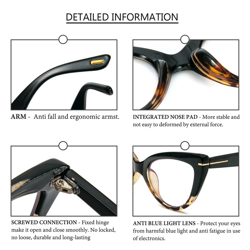 MMOWW Cat Eye Reading Glasses for Women - 2 Pairs