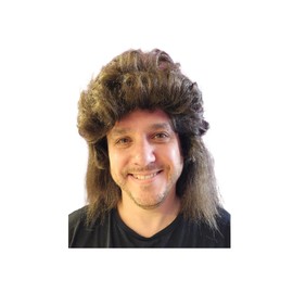 HMS Mullet Wig, Brown, one Size
