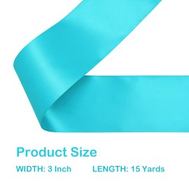LoomJoyz Double Sided 75mm Turquiose Satin Ribbon 13 Meters Satin Ribbon Ideal for Gift Wrapping Flower Bouquet Crafts Weddings Floral Arrangements & Bows