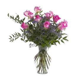 Floral Supply Online 10 5/8" Spring Garden Vase and Flower Guide Booklet- Decorative Glass Flower Vase for Floral Arrangements, Weddings, Home Decor or Office. (Clear)