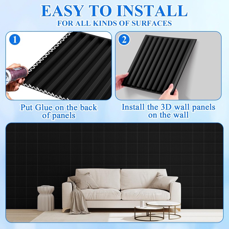 Nuanchu 32 Pcs 3D Wall Panels for Interior Wall Decor,