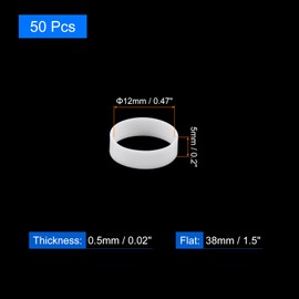 uxcell 50Pcs Silicone Rubber Bands, 12x5mm Rubber Bands Rings Cable Ties Strong Elastic Bands Non-slip for Cord Wrapping Bag Wraps, White