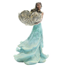Resin Fairy Bird Feeder for Outdoor Garden Decor – 9.4 Inch Tall Statue Doubles as Birdbath or Water Dish, Weather-Resistant & Lightweight, Whimsical Accent for Yard, Patio, Balcony