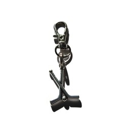 HOCKEY STICKS charm bag clip sports themed gift, sports club hockey player lover birthday present, Xmas stocking filler favors