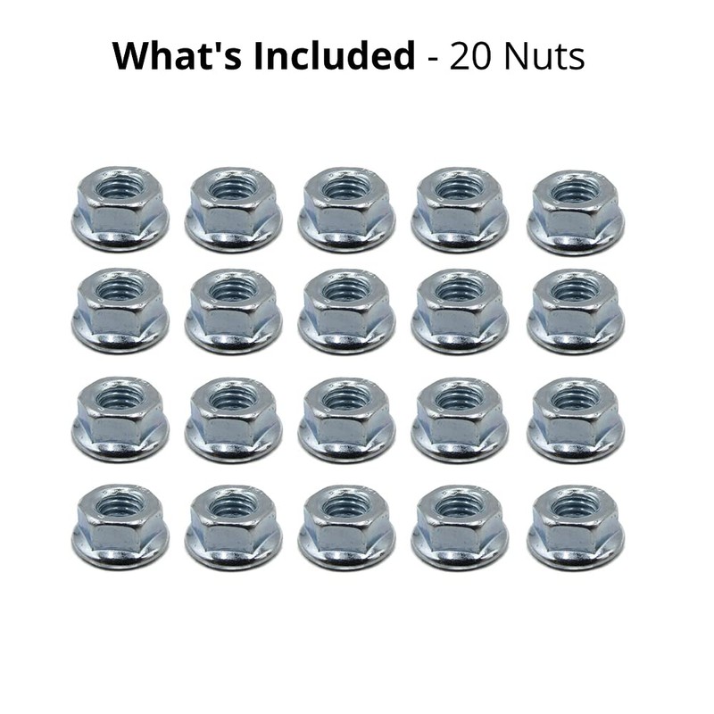 M6 Serrated Flange Hex Nuts - 6mm Steel (Pack of