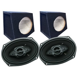Gravity 2X Elite 1600W 6x9 Car Truck Van ATV Speaker Pair with 2X 6x9 Speaker Box