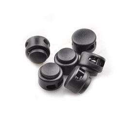 SZB Cord Stopper, 2 Holes, Strong Cord Lock, String Closure, Mask, Sportswear, Spring Cord Stopper, Black, Replacement (10pcs)