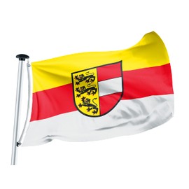 FLAGLY Premium Flag Carinthia 100 x 150 cm - 115 g/m² Fabric Weight - Printed, Robust and Weather-Resistant Gloss Polyester with Eyelets (100 x 150 cm, Carinthia)