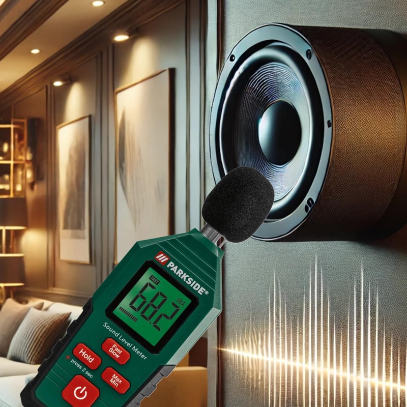 Parkside Decibel Meter, Digital Sound Level Meter, 30-130 dB Measuring