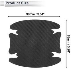 RATCHROLL 4 Pcs Universal Door Handle Sticker Anti-Scratches 83x90mm Auto Door Handle Protective Film Black