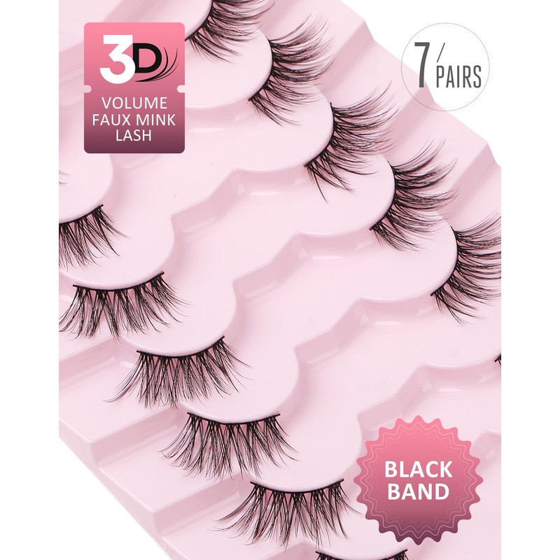 Onlyall Wispy Lashes Natural Flared False Eyelashes Fake Lashes WD-4