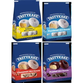 Tastykake Mini Donuts Variety Pack, Lemon, Powdered, Cinnamon, Frosted Flavors, 10 oz Bags