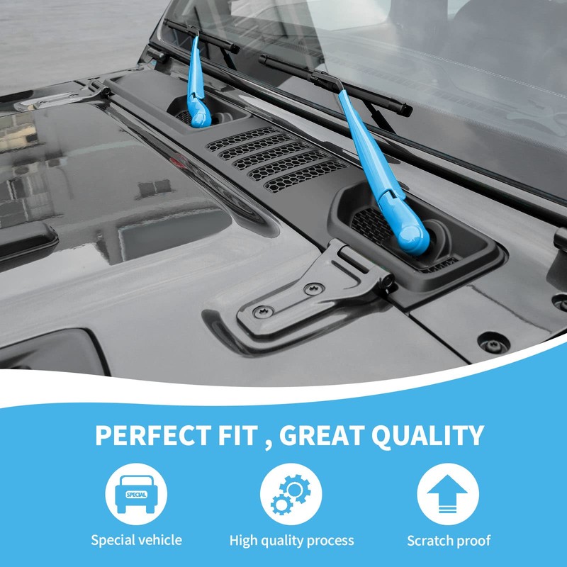 RAZPOY JL Front & Rear Window Wiper Blades Trim, Windshield