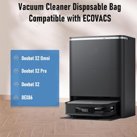 Pack of 6/12 Dust Bags for ECOVACS DEEBOT X2 / X2 Omni / X2 Pro / DEX86 Vacuum Cleaner Robot Replacement Parts, Auto Empty Station DDB030025 (Pack of 12)