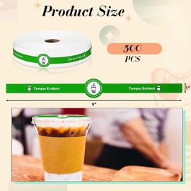 Skyygemm Tamper Evident Tape Safe Secure Tamper Evident Stickers for Drink Lids 1 x 9 Food Delivery Stickers Sealed for Freshness Labels Drink Food Proof Tape(Green,500 Pcs)