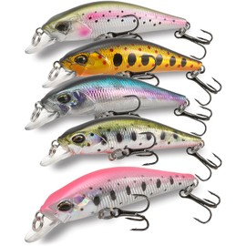 Night Army Fishing Lure, 0.1 oz (3.5 g), Trout Minnow, 5 Colors, Sinking Type, Stream Minnow (3.5 Trout Color)