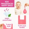 100 Fragranced Nappy Bags – Disposable Nappy Sacks with Tie
