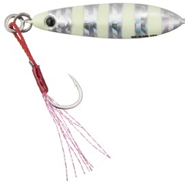 Major Craft Maki Jig Slow, Spinning Metal Jig, 0.7 oz (20 g), Zebra Glow #7 Lure