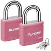 Puroma 2 Pack Keyed Padlock with 3 Keys Alike, 1.1