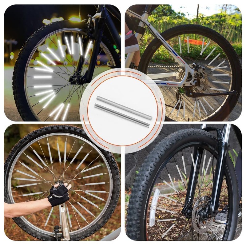 Cycling Reflectors, 48Pcs Bike Wheel Spoke Reflectors, Universal Bicycle Reflective