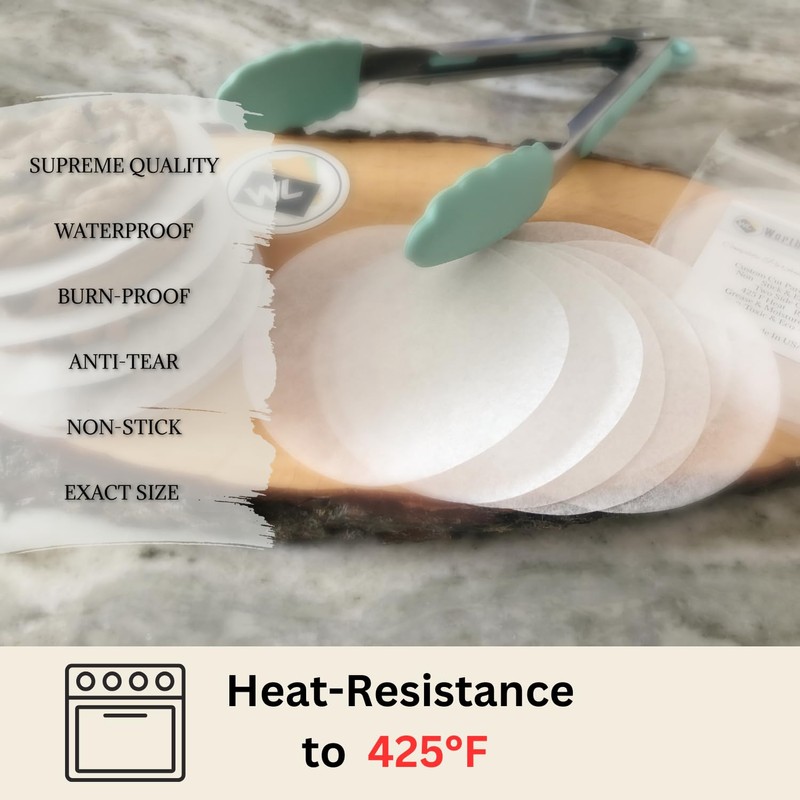 Worthy Liners 14 Inch 100 Sheets | Parchment Paper Rounds