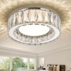 Gisisee 11 Inch Chrome Modern Luxury Crystal Flush Mount Ceiling