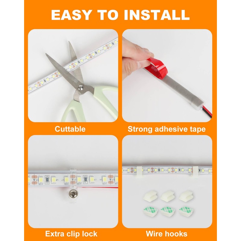 LLTOP RV Awning Lights 12vdc 20ft White Exterior LED Strip