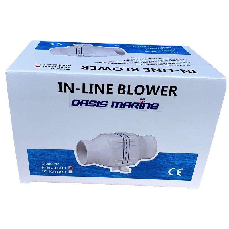 Oasis Marine 3 inch 12V Electric in-Line Bilge Boat Air