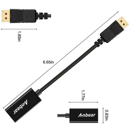 Anbear DisplayPort to HDMI, Display Port Adapter to HDMI for Desktops and Laptops Connect to HDMI Displays (1 Pack, DP)