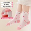 Holopoda Girls Cotton Crew Socks 5 Pairs, Soft Breathable for