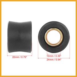 Partuto 2pcs Motorcycle 10mm Rear Shock Absorber Cushion Rubber Ring Bush Replacement