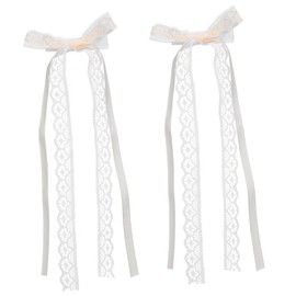 minkissy 2 Pcs Lace Hair Bow Clips for Women Bow Design Comfortable Wear for Daily Use Special Occasions Lace Hair Accessories